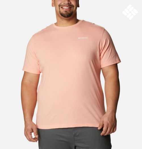 Men's Columbia Thistletown Hills Short Sleeve T Shirts Coral | Plus Size CA-B56A1